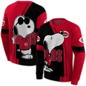 Cincinnati Reds Snoopy All-Over Print Sweatshirt For Fans