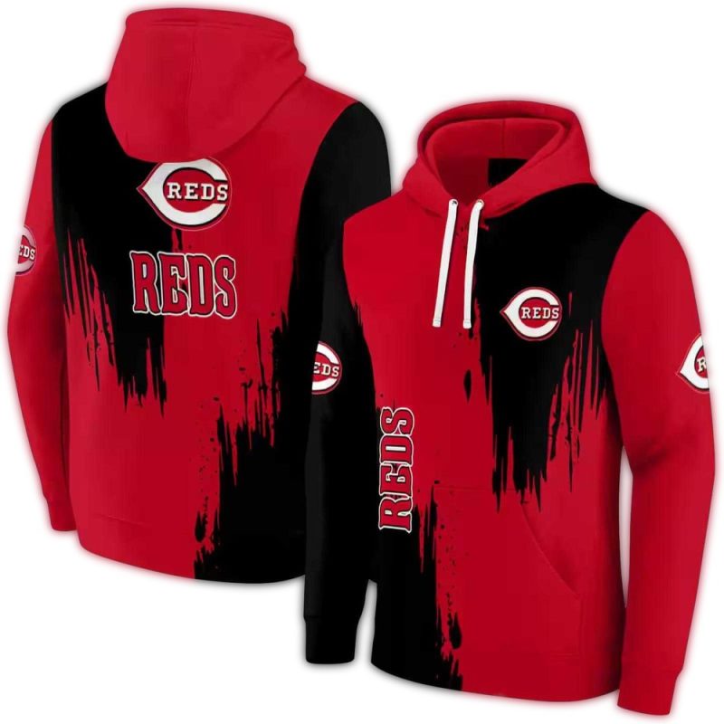 Cincinnati Reds Splatter Effect AOP Hoodie 1