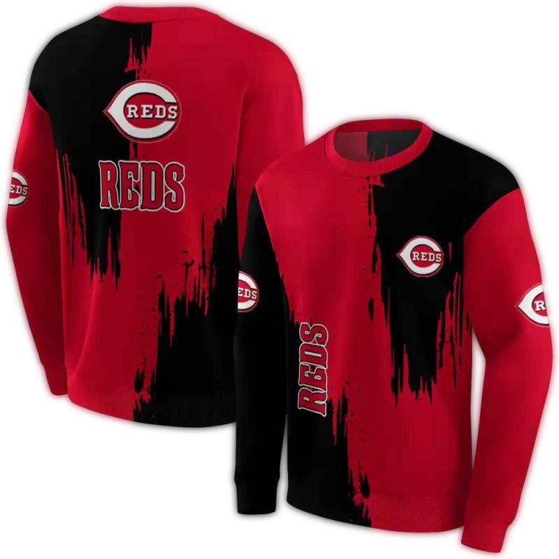 Cincinnati Reds Splatter Effect AOP Sweatshirt 1
