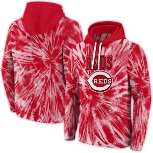Cincinnati Reds Tie-Dye Hoodie - All Over Print Sweatshirt For Fans