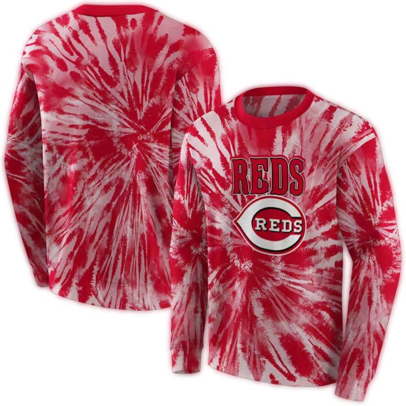 Cincinnati Reds Tie Dye Pattern AOP Sweatshirt 1