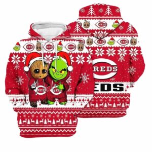 Cincinnati reds baby groot and grinch best friends 3d hoodie 1.jpg