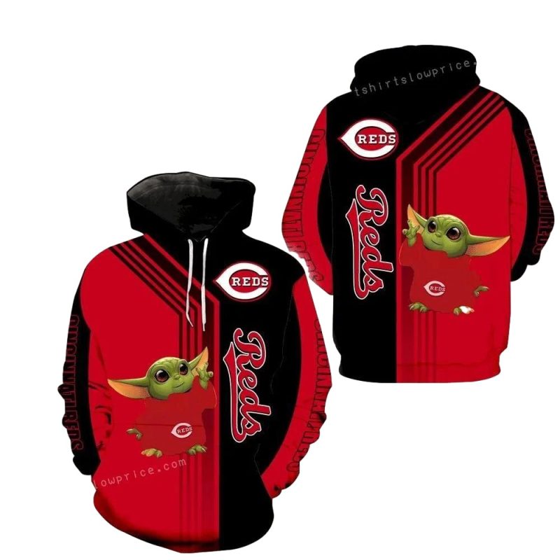 Cincinnati reds baby yoda All Over Print Hoodie