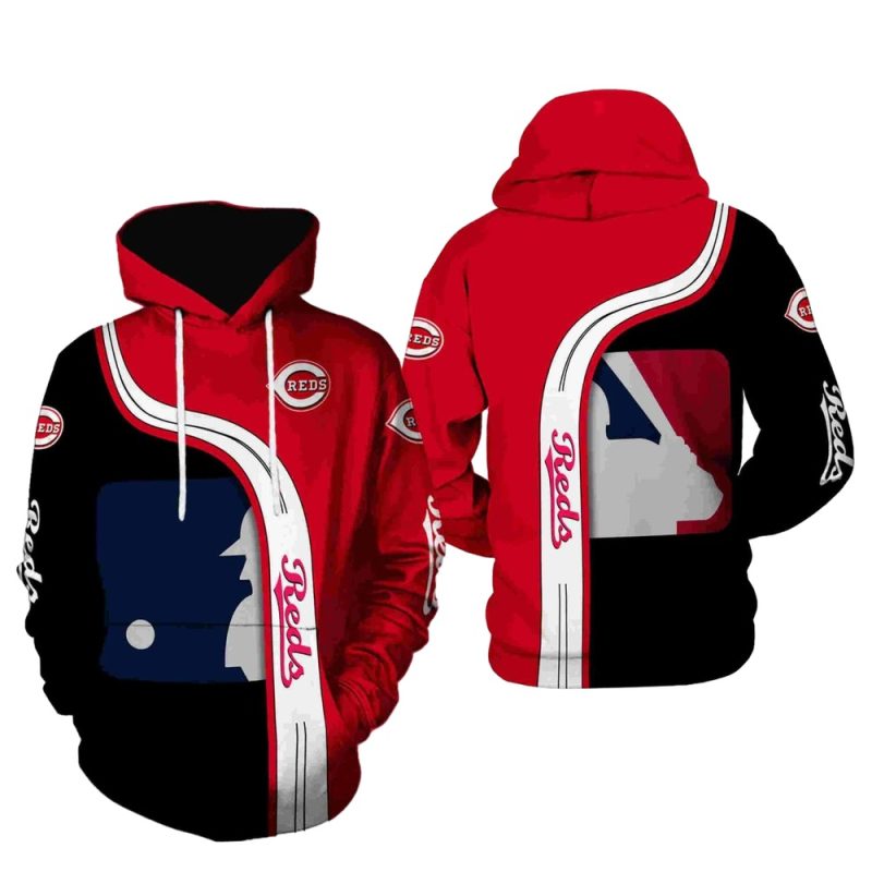 Cincinnati reds baseball red and black All Over Print Hoodie