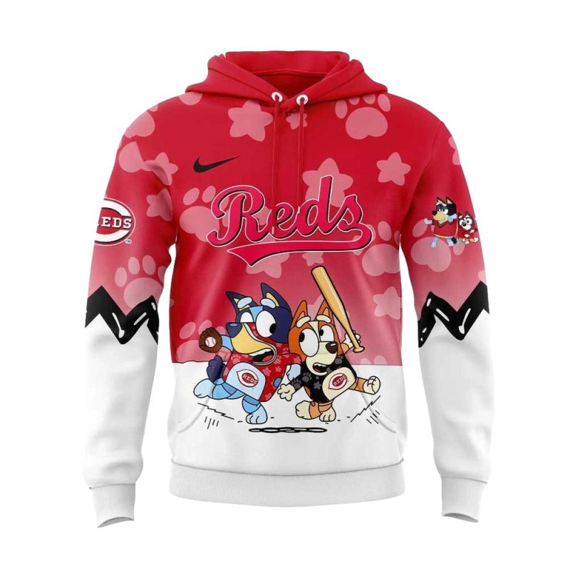 Cincinnati reds bluey and bingo 2 All Over Print Hoodie