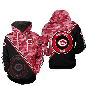Cincinnati Reds Camo Team All Over Print Hoodie