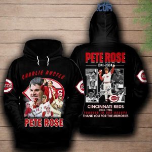 Cincinnati Reds Forever In Our Hearts Charlie Hustle Pete Rose All Over Print Hoodie