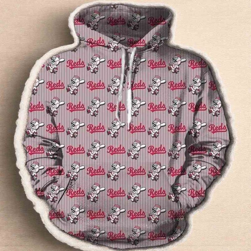 Cincinnati reds pattern mascot All Over Print Hoodie