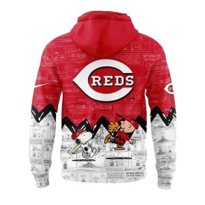 Cincinnati Reds Peanuts Snoopy All Over Print Hoodie