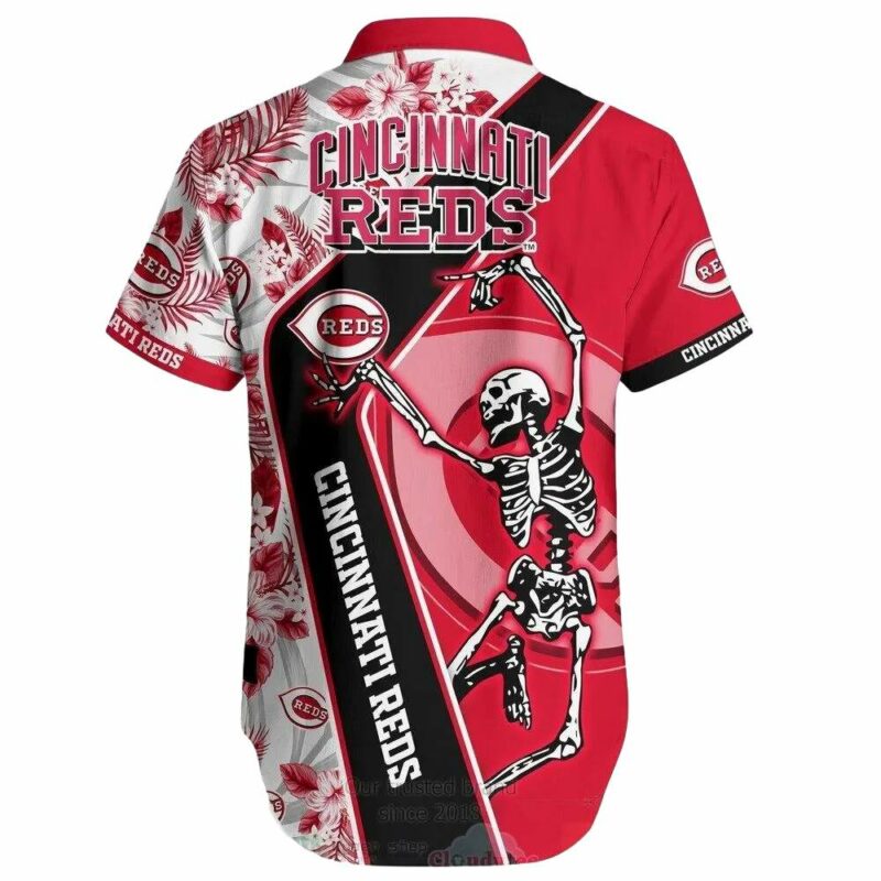 Cincinnati reds skeleton dance floral hawaiian shirt 2.jpg