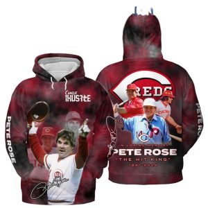 Cincinnati Reds The Hit King Forever In Our Hearts Pete Rose All Over Print Hoodie