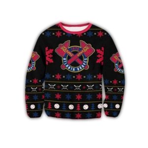 Atlanta Braves Crossed Bats Ugly Christmas Sweatshirt For Fans