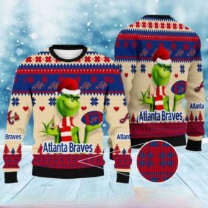 Atlanta Braves Grinch Holiday Ugly Sweater For Christmas Cheer
