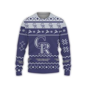 Colorado Rockies Snowflake Pattern Christmas Sweater For Fans