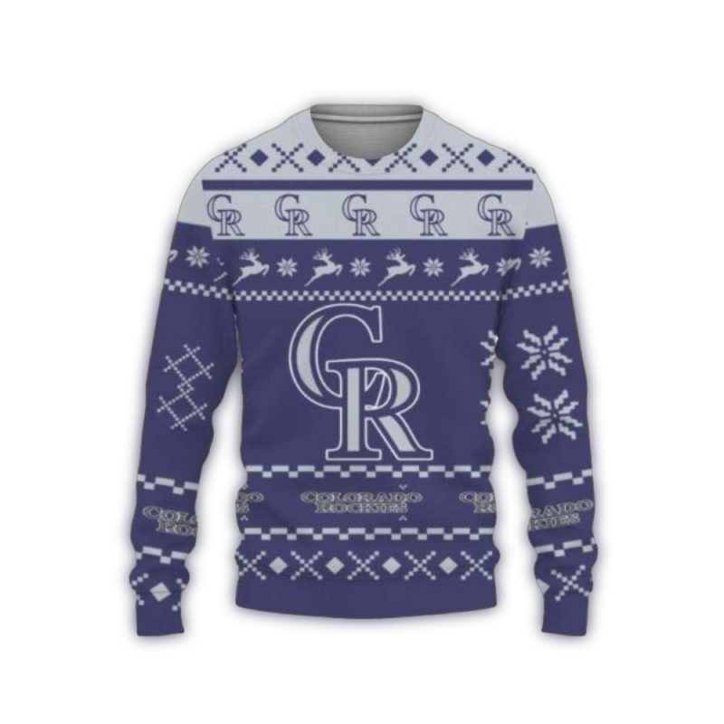 Classic Colorado Rockies Snowflake Pattern Ugly Sweater 1