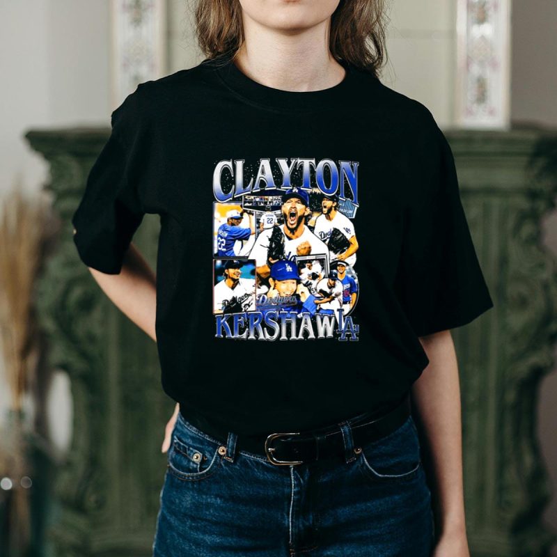 Vintage Clayton Kershaw LA Dodgers T-Shirt for Baseball Fans - Image 2