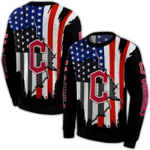 Cleveland Guardians American Pride All-Over Print Hoodie For Fans