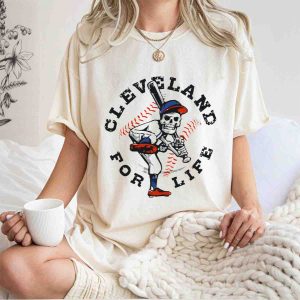Cleveland Guardians Baseball Skeleton Batting Stance For Life T Shirt