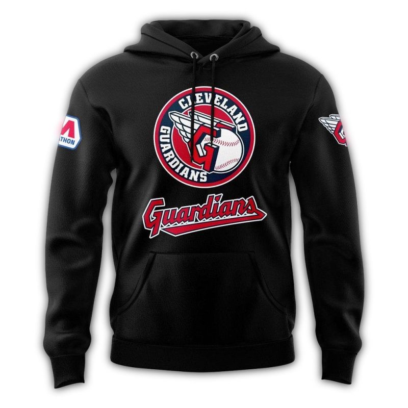 Cleveland Guardians Black AOP Hoodie 1
