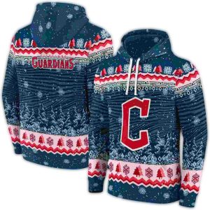 Cleveland Guardians All Over Print Hoodie For Christmas Cheer