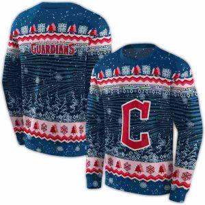 Cleveland Guardians All-Over Print Christmas Tree Sweatshirt