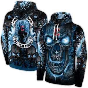 Cleveland Guardians Demonic Skull All-Over Print Hoodie For Fans