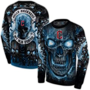 Cleveland Guardians Demonic Skull All-Over Print Sweatshirt For Fans