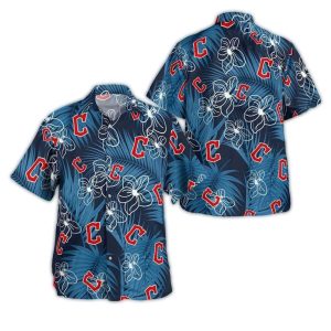 Cleveland Guardians Floral Leaf Hawaiian Shirt For Fans