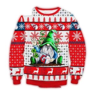 Cleveland Guardians Christmas Gnome Peace Sign Ugly Sweater