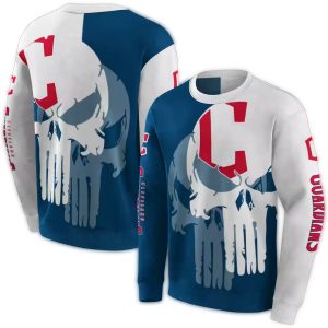 Cleveland Guardians Graphic Punisher All-Over Print Sweatshirt For Fans