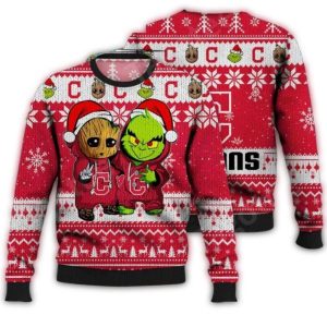 Cleveland Guardians Grinch & Groot Christmas Sweatshirt For Holiday Cheer