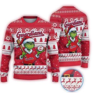 Cleveland Guardians Grinch Baseball Christmas Ugly Sweater For Fans