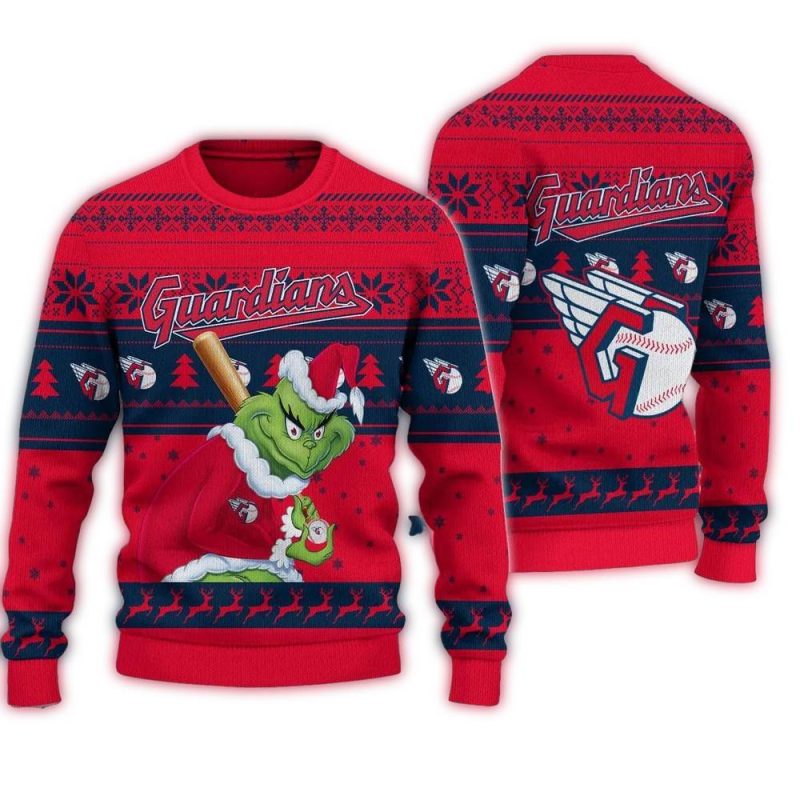 Cleveland Guardians Grinch Stolen Christmas Ugly Sweater 1