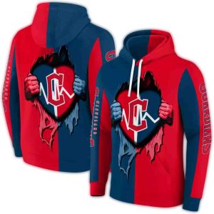 Cleveland Guardians Heartbeat Graphic Hoodie - All Over Print Design