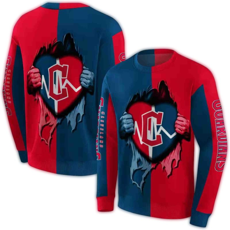 Cleveland Guardians Heartbeat Graphic AOP Sweatshirt 1