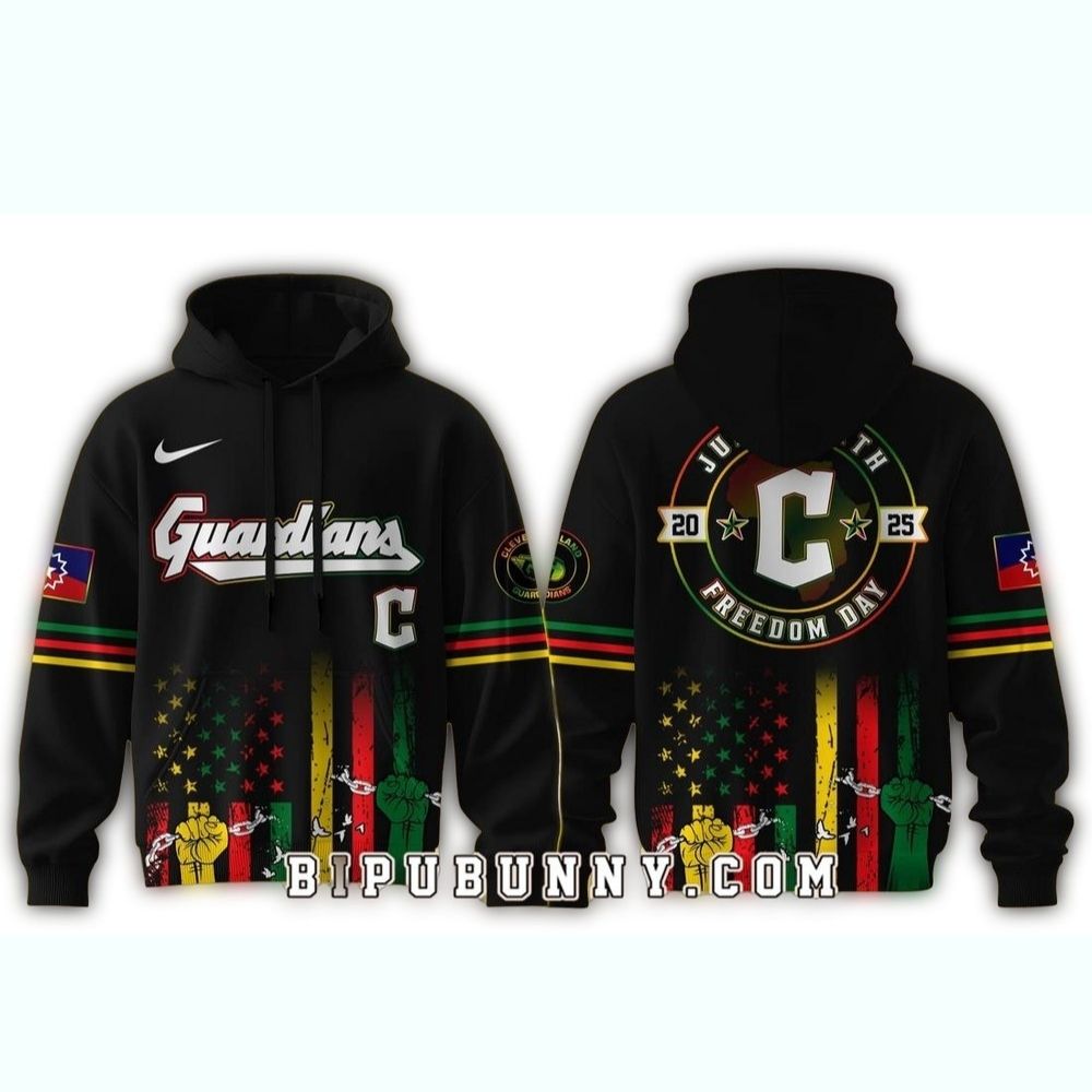 Cleveland Guardians Juneteenth Freedom Day AOP Hoodie 1