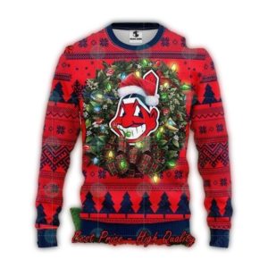Cleveland Guardians Logo Christmas Sweatshirt - Ugly Holiday Sweater Design