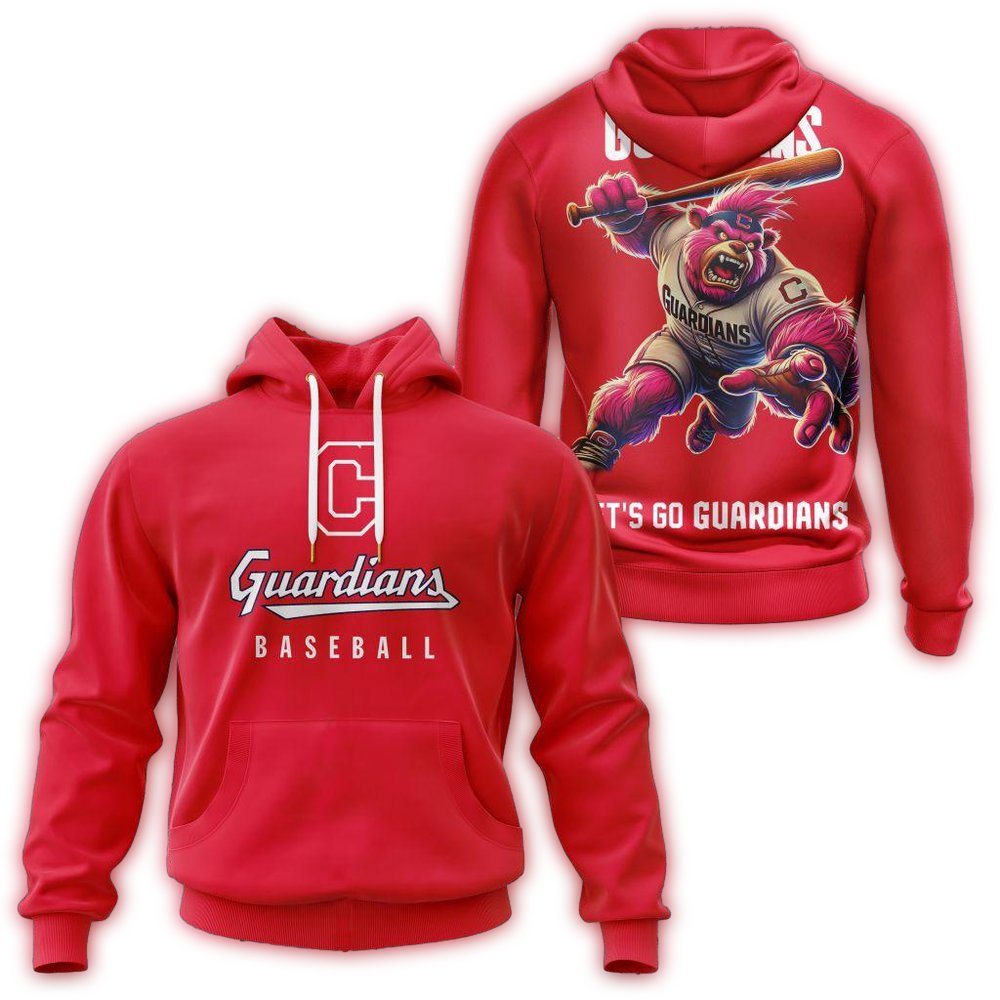 Cleveland Guardians Mascot Baseball AOP Hoodie 1