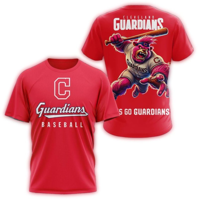 Cleveland Guardians Mascot Baseball AOP T Shirt 1
