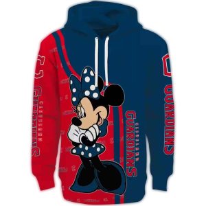 Cleveland Guardians Minnie Mouse All-Over Print Hoodie For Fans