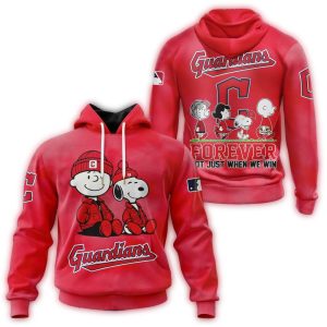 Cleveland Guardians Peanuts Forever All-Over Print Hoodie For Fans