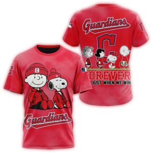 Cleveland Guardians Peanuts Forever All-Over Print T-Shirt For Fans