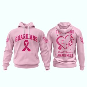 Cleveland Guardians Pink Hoodie For Breast Cancer Awareness - All Over Print