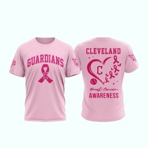 Cleveland Guardians Pink Breast Cancer Awareness T-Shirt – All Over Print