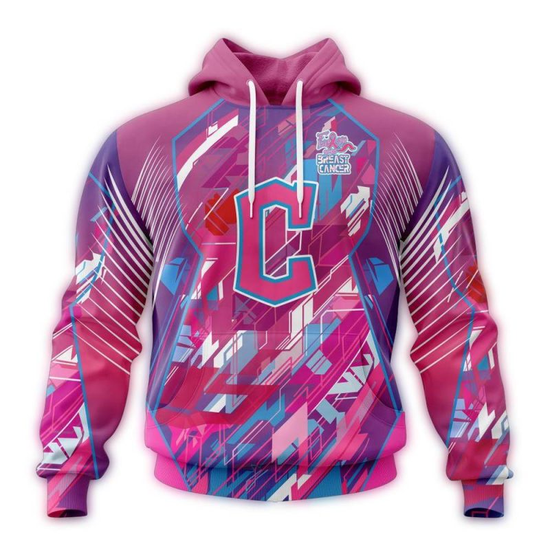 Cleveland Guardians Pink I Can Fearless Against Breast Cancer AOP Hoodie 1
