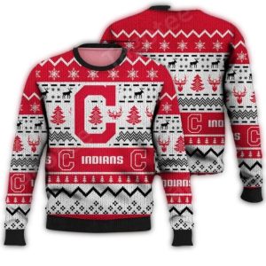 Cleveland Guardians Retro C Letter Ugly Christmas Sweater For Fans