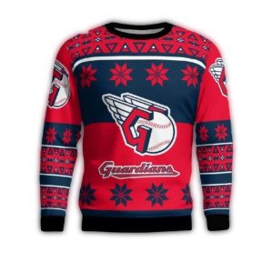 Cleveland Guardians Christmas Ugly Sweater With Snowflake Design