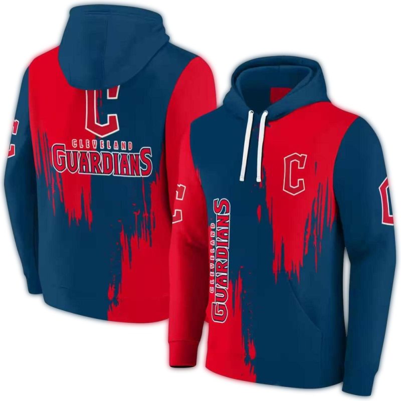 Cleveland Guardians Splatter Effect AOP Hoodie 1