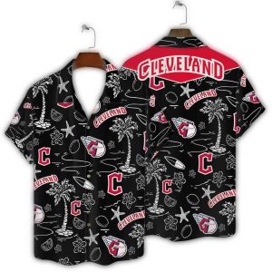 Cleveland Guardians Hawaiian Shirt With Sunset Palm Design