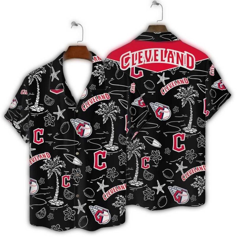 Cleveland Guardians Sunset Palm Hawaiian Shirt 1